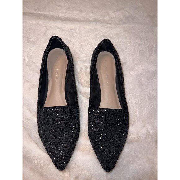 Kelly & Katie Cigola‎ Black Glitter Loafers – Chic, Sparkly, Comfortable - Picture 4 of 9